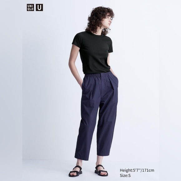 Uniqlo Pants - Uniqlo Parachute Cropped Trousers - Navy